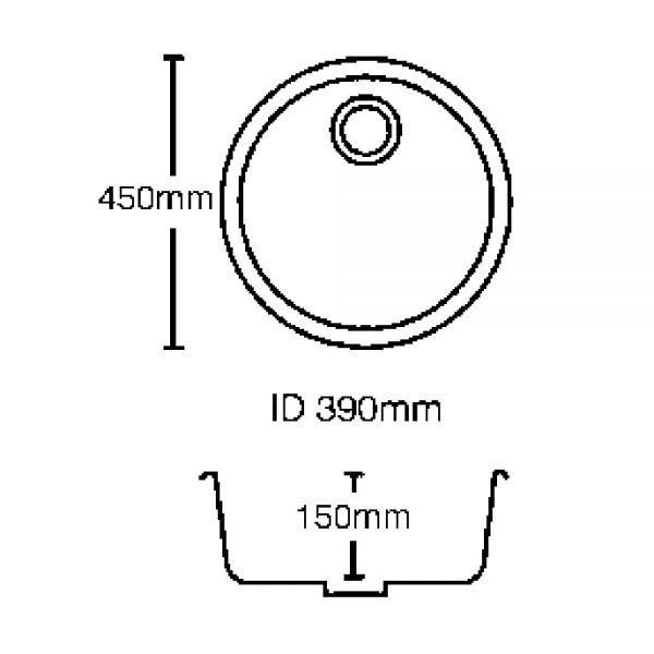 Clearwater Arco 1 Bowl Inset Stainless Steel Kitchen Sink 440 x 440 #2