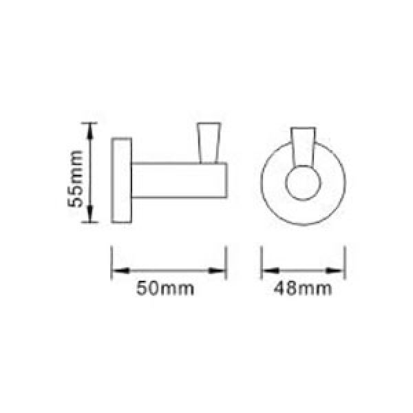 Bristan Brushed Brass Round Single Robe Hook RD HOOK BB #2
