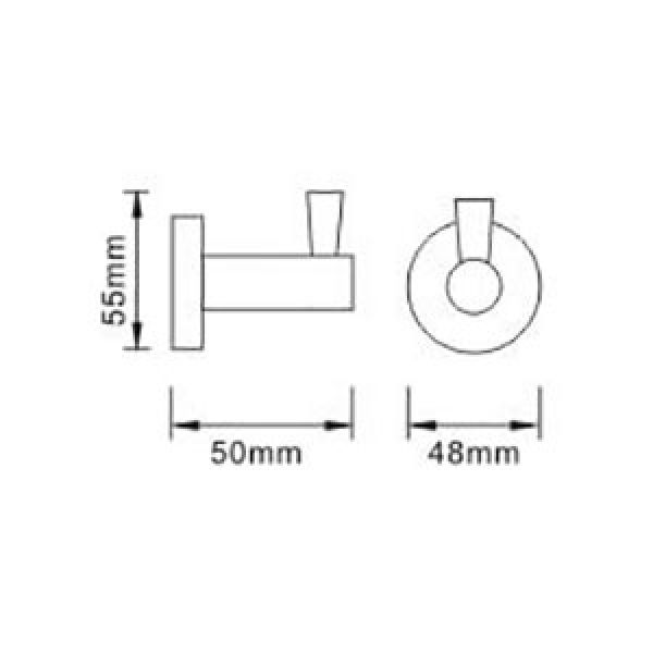 Bristan Gun Metal Grey Round Single Robe Hook RD HOOK GM #2