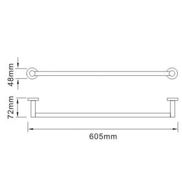 Bristan Gun Metal Grey Round 600mm Towel Rail RD RAIL GM #2