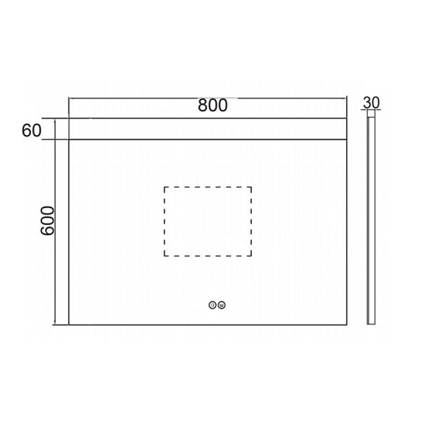 JTP Radiant Rectangular LED Bathroom Mirror 800 x 600mm #2