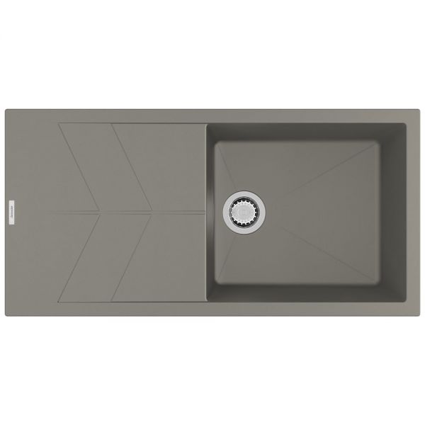 Clearwater Rio 1 Large Bowl Inset Concrete Granite Kitchen Sink with Drainer 1000 x 500