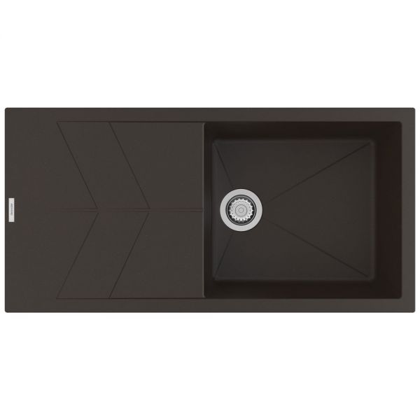 Clearwater Rio 1 Large Bowl Inset Mocha Granite Kitchen Sink with Drainer 1000 x 500
