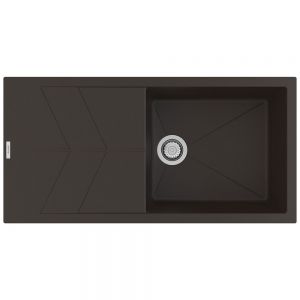 Clearwater Rio 1 Large Bowl Inset Mocha Granite Kitchen Sink with Drainer 1000 x 500
