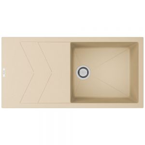 Clearwater Rio 1 Large Bowl Inset Moonstone Granite Kitchen Sink with Drainer 1000 x 500