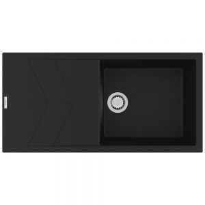 Clearwater Rio 1 Large Bowl Inset Onyx Granite Kitchen Sink with Drainer 1000 x 500