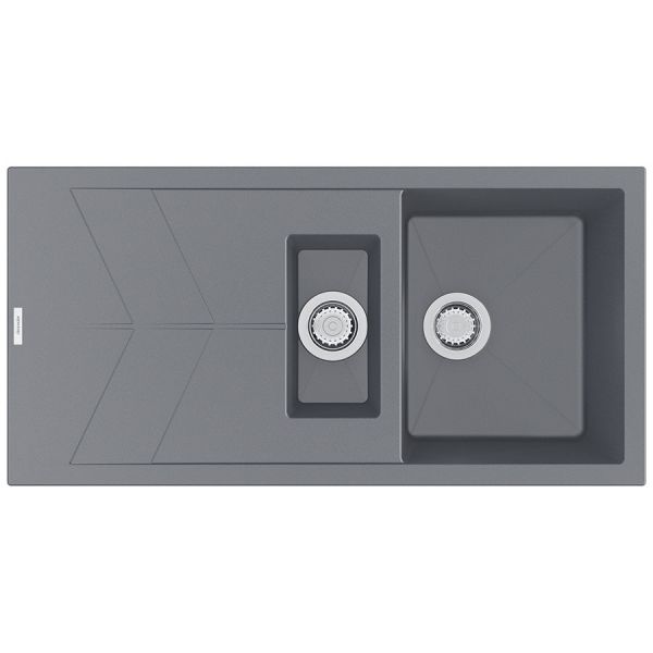 Clearwater Rio 1.5 One and a Half Bowl Inset Croma Granite Kitchen Sink with Drainer 1000 x 500