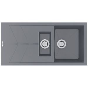Clearwater Rio 1.5 One and a Half Bowl Inset Croma Granite Kitchen Sink with Drainer 1000 x 500