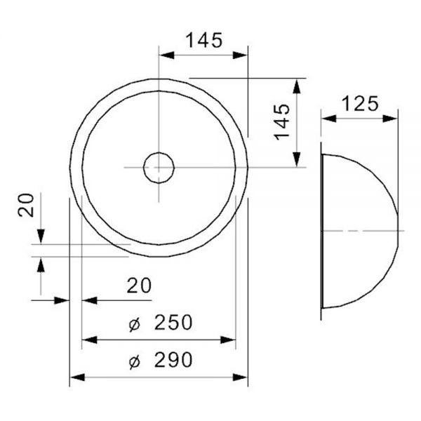 Reginox Round Single Bowl Stainless Steel Kitchen Sink 290 x 290 x 125mm #2