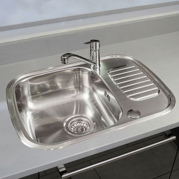 Reginox Regidrain Single Bowl Stainless Steel Kitchen Sink 595 x 470mm 2TH #4