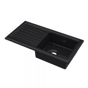 Reginox Regi Black Inset Single Bowl Ceramic Kitchen Sink 1010 x 525mm