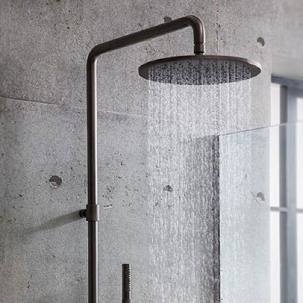 Crosswater Union Brushed Black Chrome Multifunction Shower Kit with Overhead Shower and Handset #2