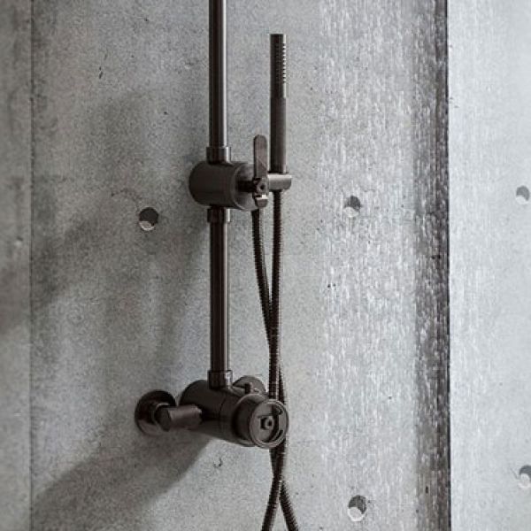 Crosswater Union Brushed Black Chrome Multifunction Shower Kit with Overhead Shower and Handset #3