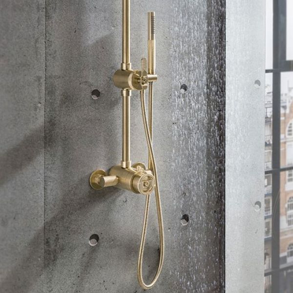 Crosswater Union Brushed Brass Multifunction Shower Kit with Overhead Shower and Handset #4