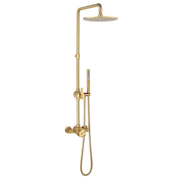 Crosswater Union Brushed Brass Multifunction Shower Kit with Overhead Shower and Handset
