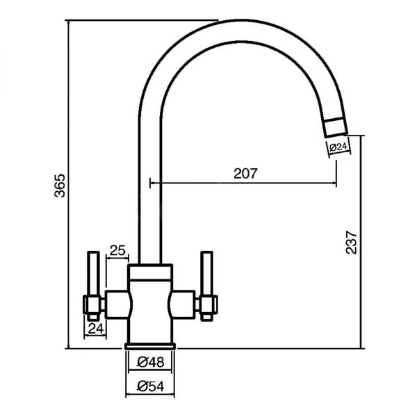 Clearwater Rococo Double Lever Chrome Monobloc Kitchen Sink Mixer Tap #3