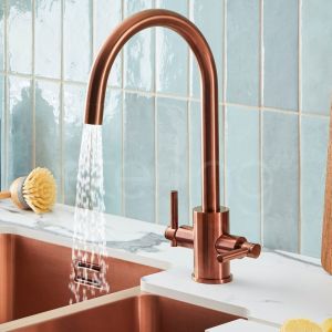 Clearwater Rococo Double Lever Regency Copper Monobloc Kitchen Sink Mixer Tap