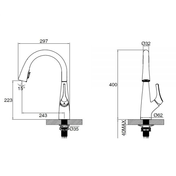 Clearwater Rosetta Brushed Brass Filtered Water Kitchen Sink Mixer Tap #2