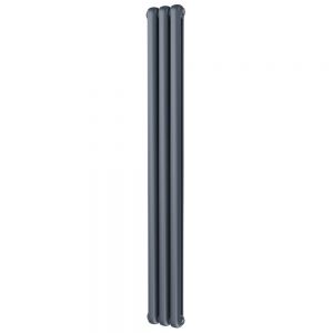 Riviera Round Top 1800 x 229 Anthracite 2 Column Vertical Radiator