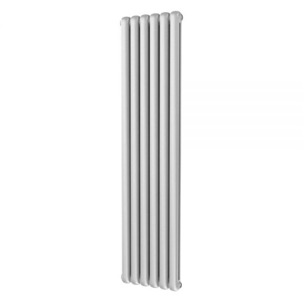 Riviera Round Top 1800 x 437 White 2 Column Vertical Radiator