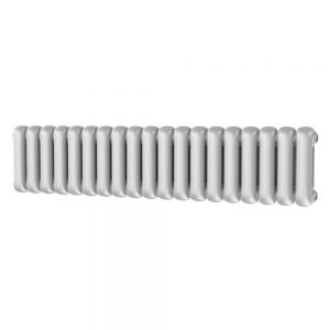 Riviera Round Top 300 x 1340 White 2 Column Horizontal Radiator