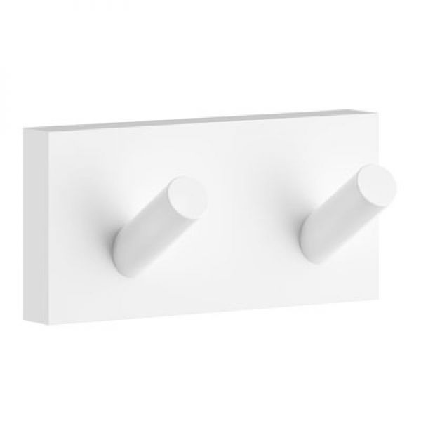 Smedbo House Double Robe Hook Matte White RX356