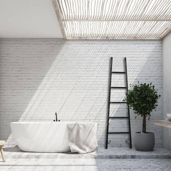 JIS Sussex Rye Black 1800mm x 520mm Stainless Steel Towel Rail #2