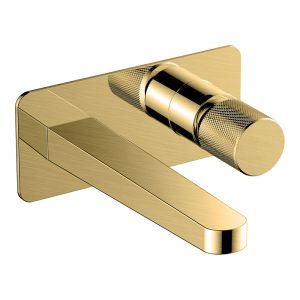 Rak Amalfi Brushed Gold Wall Mounted Basin Mixer Tap