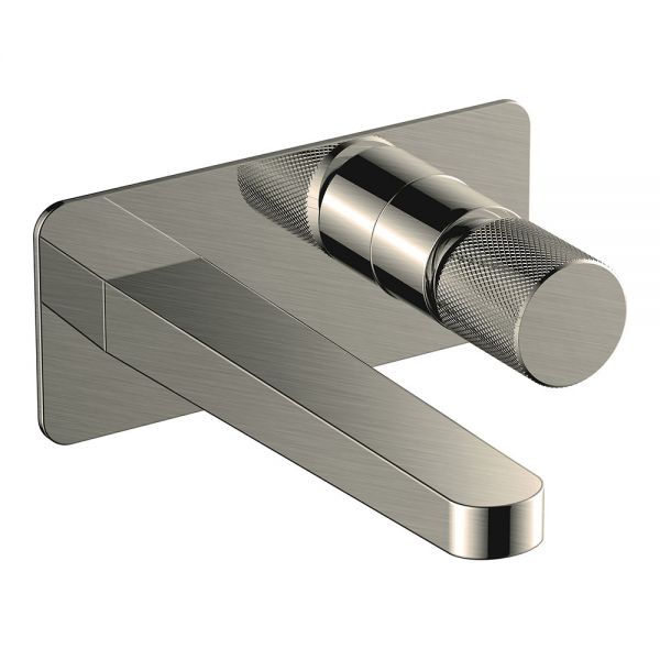 Rak Amalfi Brushed Nickel Wall Mounted Basin Mixer Tap
