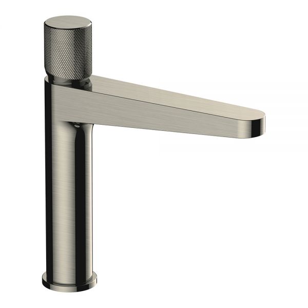 Rak Amalfi Brushed Nickel Mono Mid Height Basin Mixer Tap