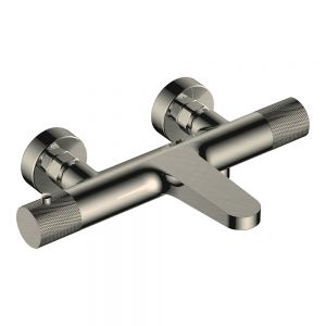 Rak Amalfi Brushed Nickel Wall Mounted Thermostatic Bath Shower Mixer Tap