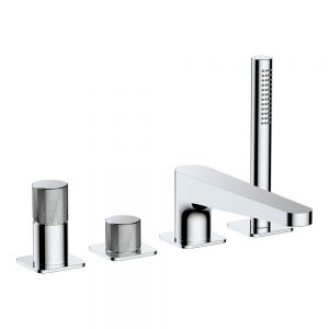 Rak Amalfi Chrome Deck Mounted 4 Hole Bath Shower Mixer Tap