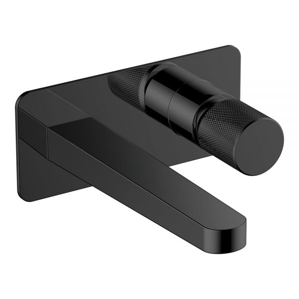 Rak Amalfi Matt Black Wall Mounted Basin Mixer Tap