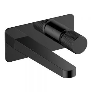 Rak Amalfi Matt Black Wall Mounted Basin Mixer Tap
