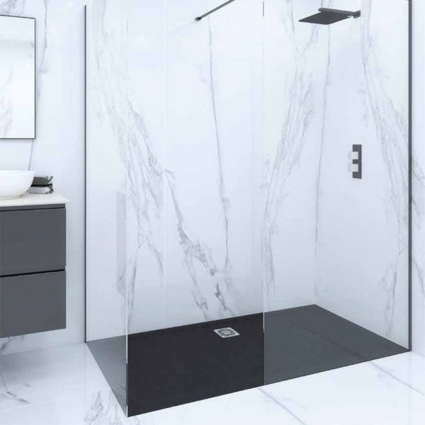 Rak Feeling Black Stone Effect 1700 x 900 Rectangular Shower Tray #4
