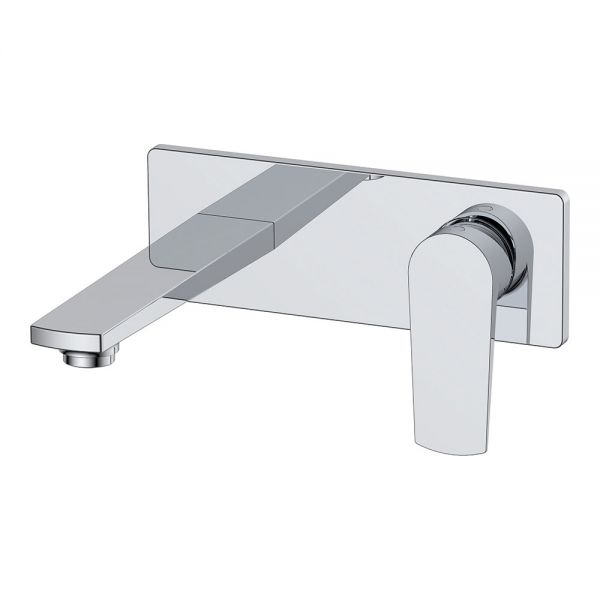 Rak Blade Chrome Wall Mounted Mono Basin Mixer Tap with Back Plate