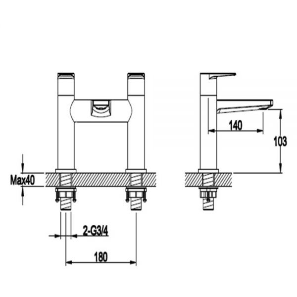 Rak Blade Chrome Bath Filler Tap #2