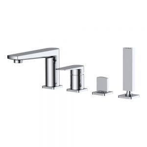 Rak Blade Chrome Deck Mounted 4 Hole Bath Shower Mixer Tap