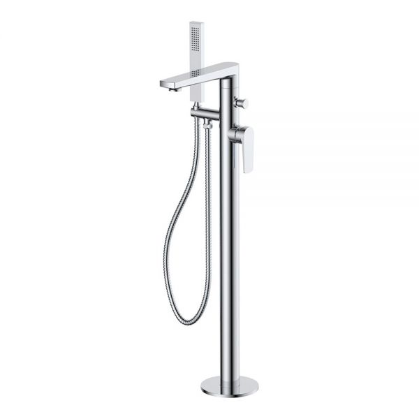 Rak Blade Chrome Floor Standing Bath Shower Mixer Tap
