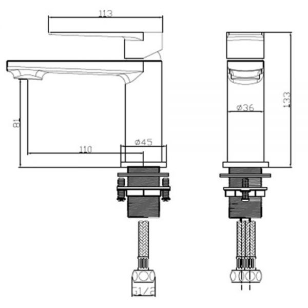 Rak Blade Chrome Mini Basin Mixer Tap with Waste #2