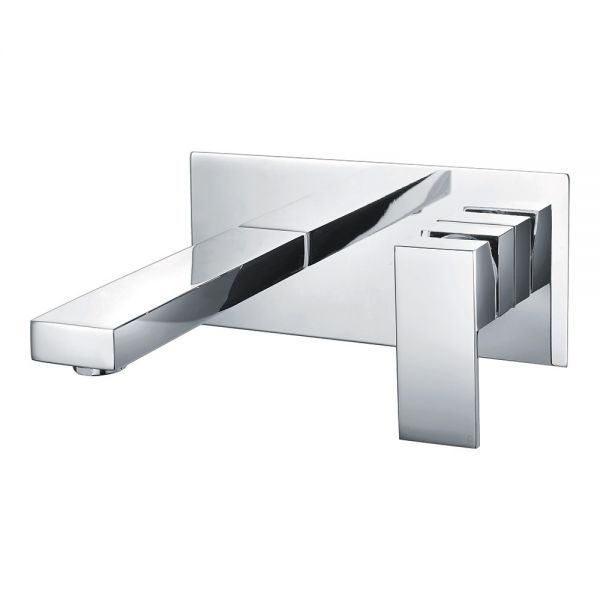 Rak Cubis Chrome Wall Mounted Basin Mixer Tap