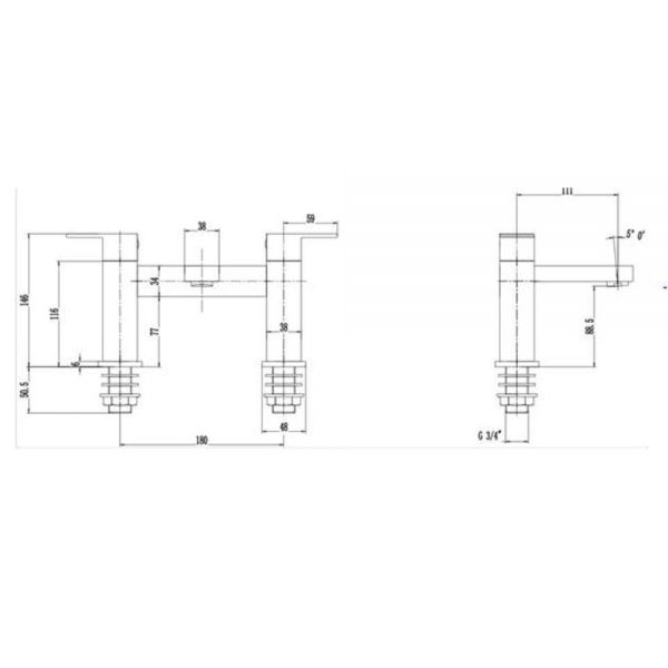Rak Cubis Chrome Bath Filler Tap #2