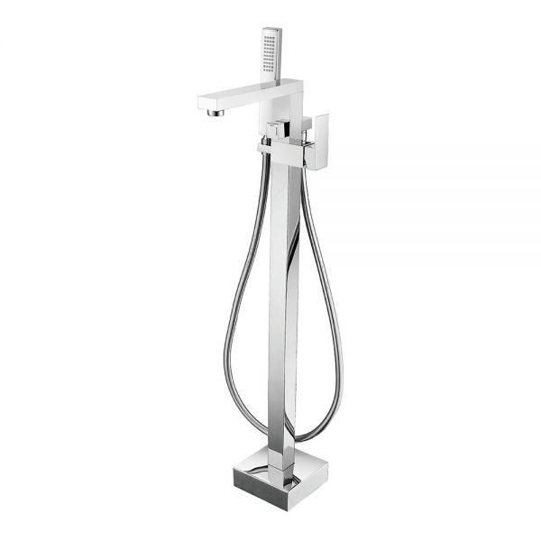 Rak Cubis Chrome Floor Standing Bath Shower Mixer Tap
