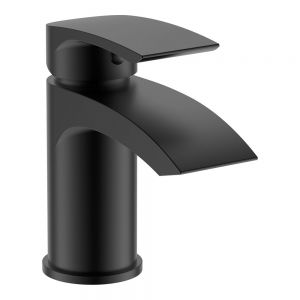 Rak Curve Matt Black Mono Basin Mixer Tap with Waste