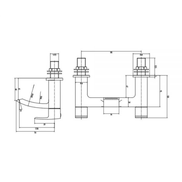 Rak Curve Matt Black Bath Filler Tap #2