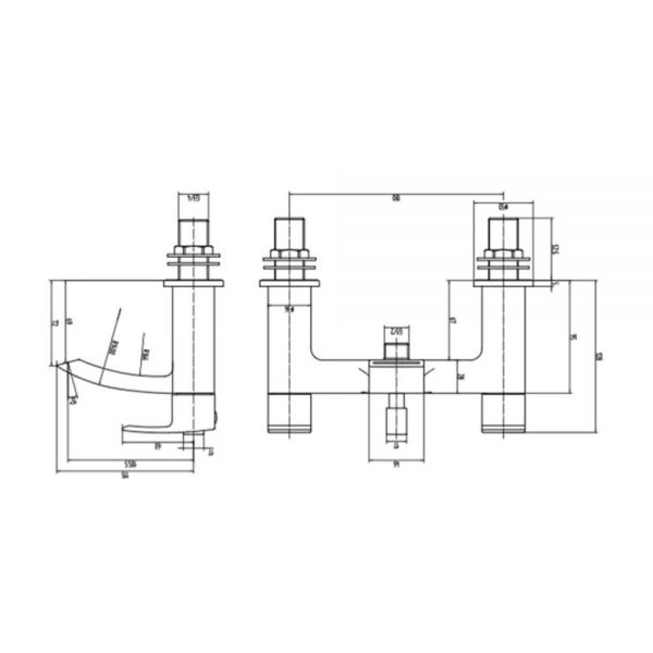 Rak Curve Matt Black Bath Shower Mixer Tap #2