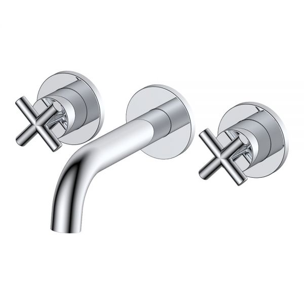 Rak Ella Chrome 3 Hole Wall Mounted Basin Mixer Tap