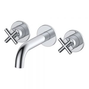 Rak Ella Chrome 3 Hole Wall Mounted Basin Mixer Tap