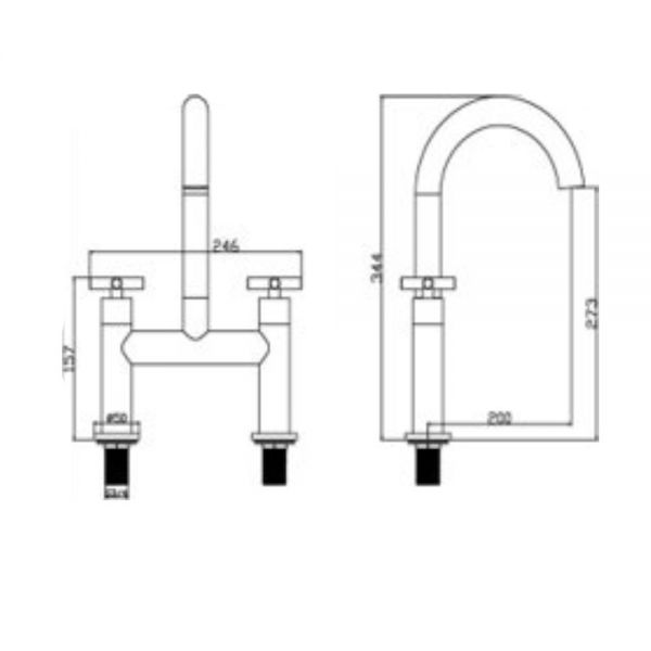 Rak Ella Chrome Bath Filler Tap #2