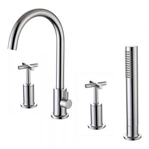 Rak Ella Chrome Deck Mounted 4 Hole Bath Shower Mixer Tap